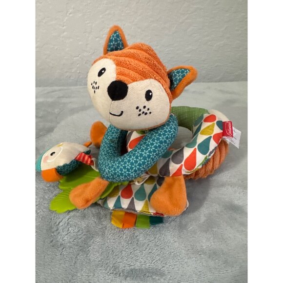 Infantino Fox Spiral Activity Plush Car Seat Orange Rattle Teether 2018 Go GaGa! - Picture 2 of 5